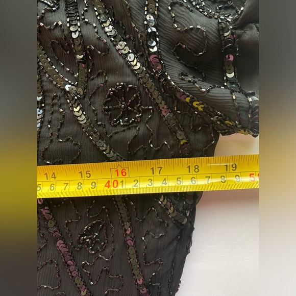 Vintage Stenay 100% Silk Beaded Sequin Long Gown Dress Evening Women’s Size 8 - Picture 11 of 15